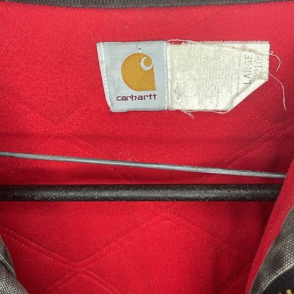 Vintage Santa Fe Carhartt Jacket J13 Size Large Black/Red Quilt Lined - Picture 4 of 10